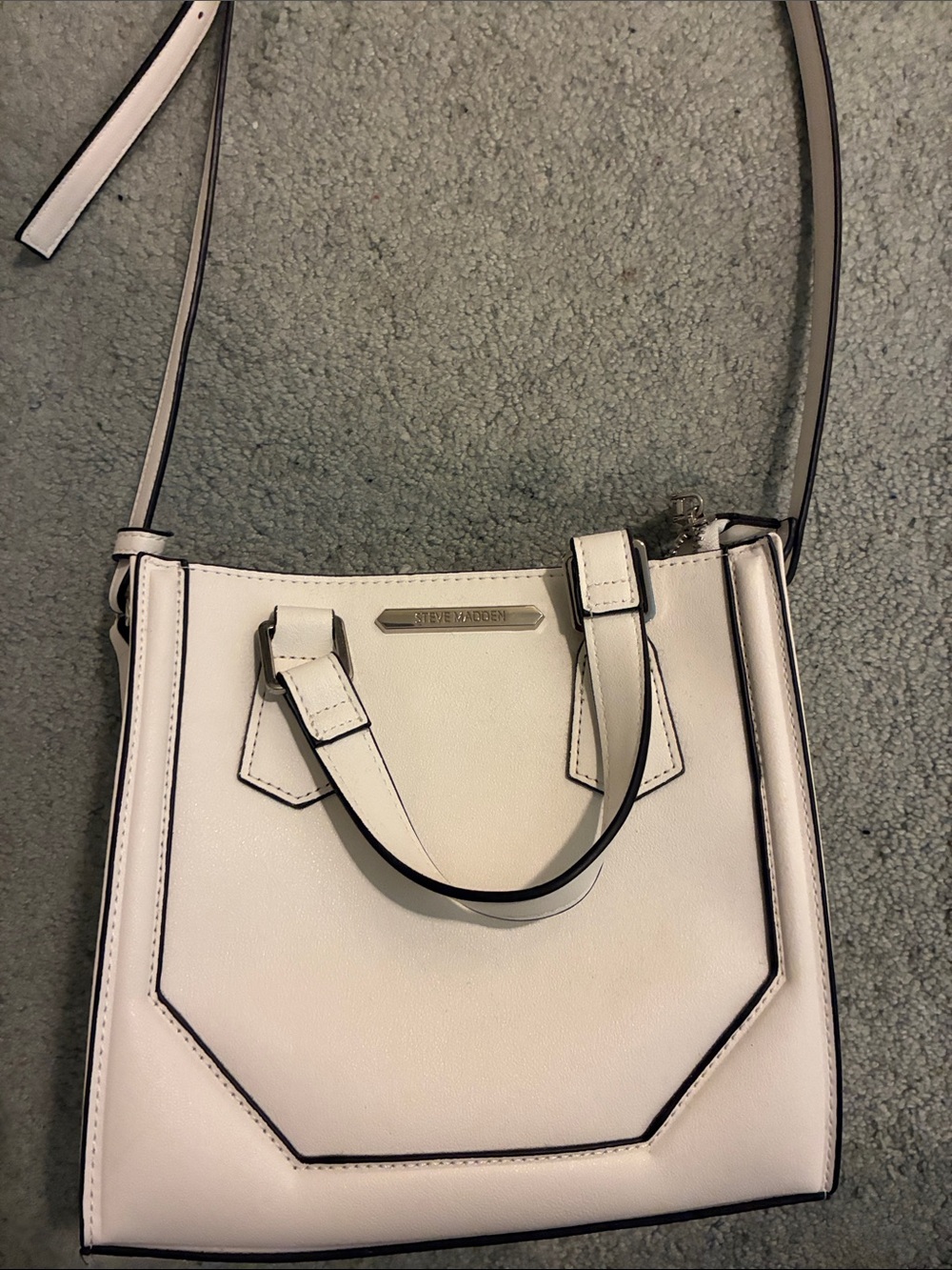 Steve Madden White Convertible Crossbody Tote